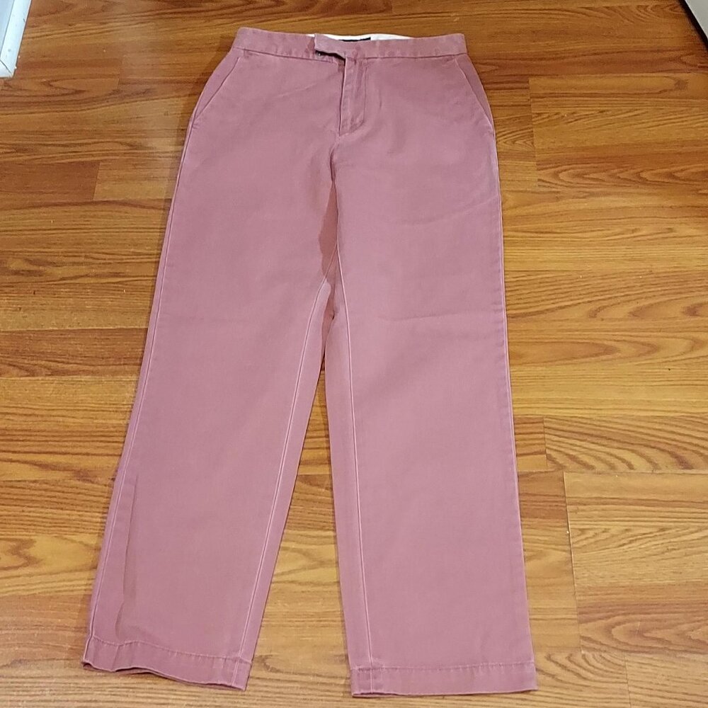 NWTs Banana Repulbic Dusty Rose Womans Pants Sz 0L 100% Cotton Straight leg Zip